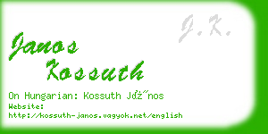 janos kossuth business card